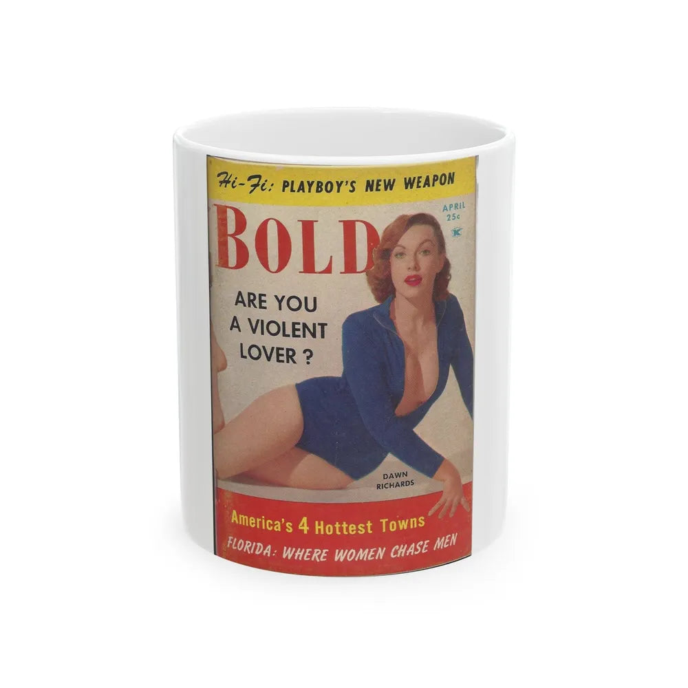 Dawn Richard #57 - Bold Pocket Mag. April '59 Cover (Vintage Female Icon) White Coffee Mug-11oz-Go Mug Yourself