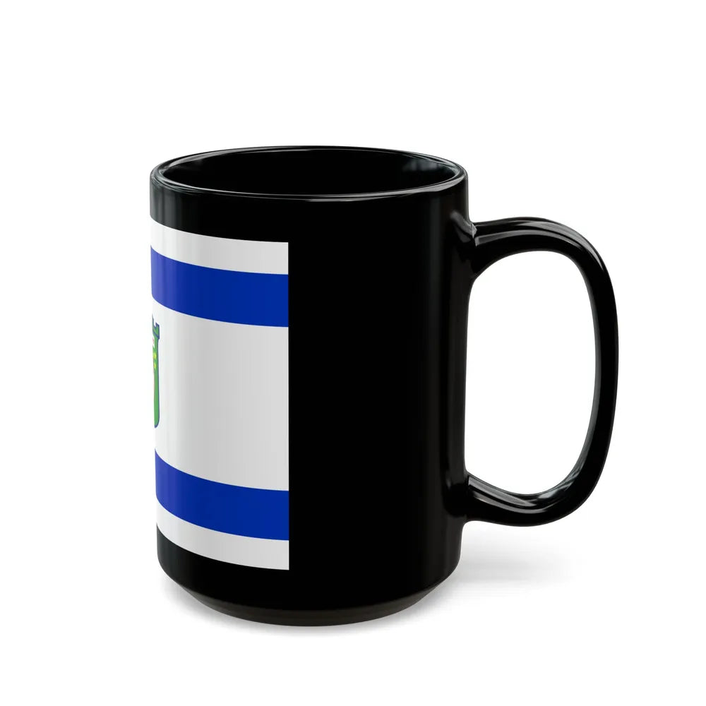 Flag of Tel Aviv Israel - Black Coffee Mug-Go Mug Yourself