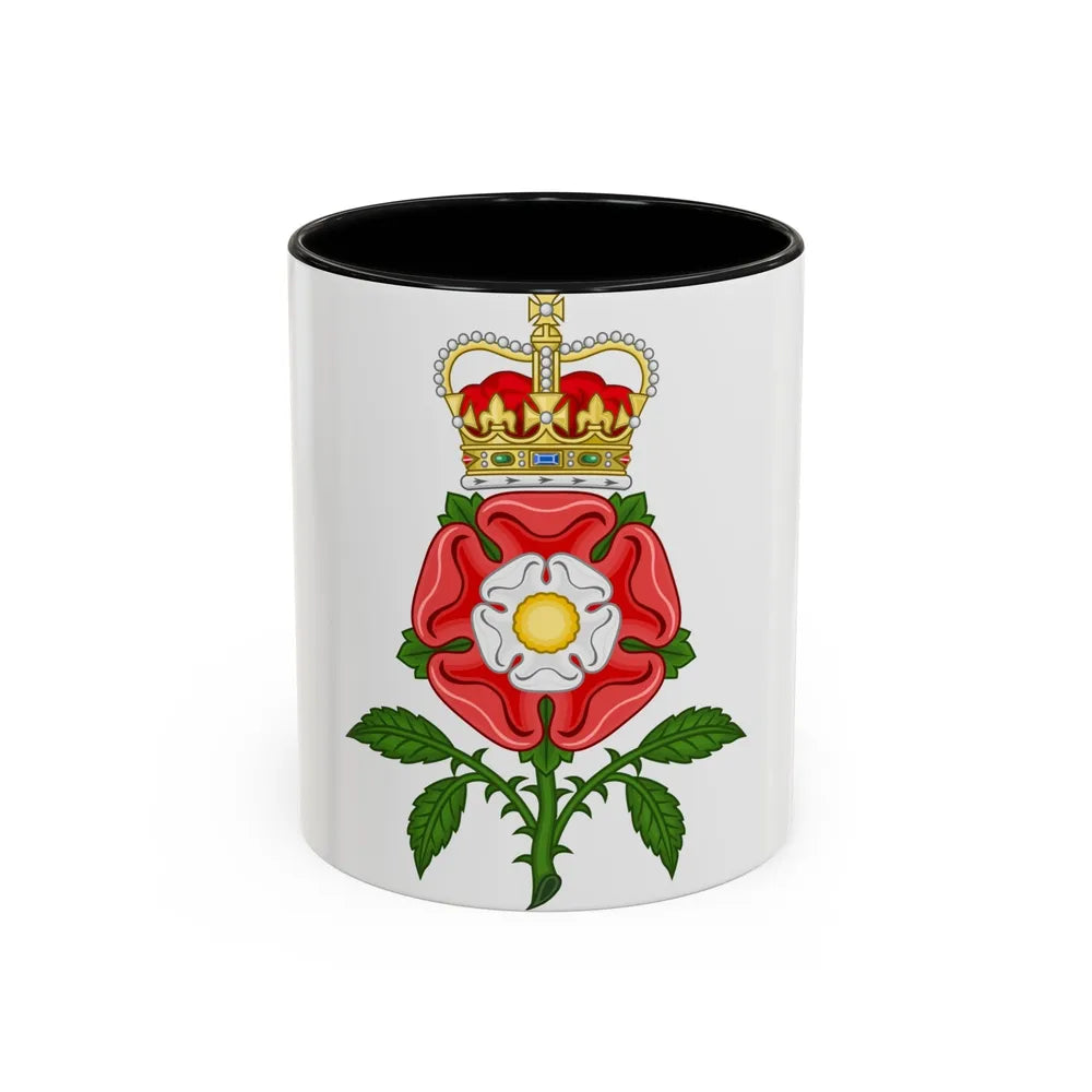 Tudor Rose Royal Badge of England - Accent Coffee Mug-11oz-Black-Go Mug Yourself