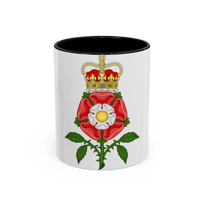 Tudor Rose Royal Badge of England - Accent Coffee Mug-11oz-Black-Go Mug Yourself