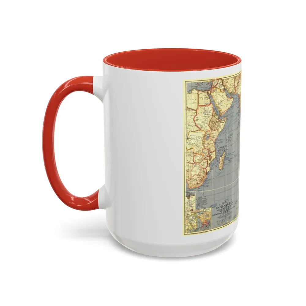 Indian Ocean (1941) (Map) Accent Coffee Mug-Go Mug Yourself