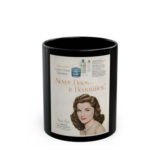 Debra Paget #596 - Original Lustre-Creme Shampoo Add from '54 1 (Vintage Female Icon) Black Coffee Mug-11oz-Go Mug Yourself