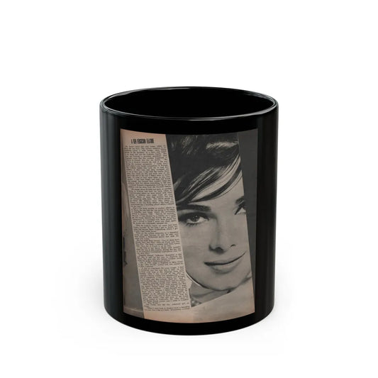 Gila Golan #153 - Photoplay Mag. July 1966 - 1 B&W Photo & Article Continued about Gila (Vintage Female Icon) Black Coffee Mug-11oz-Go Mug Yourself