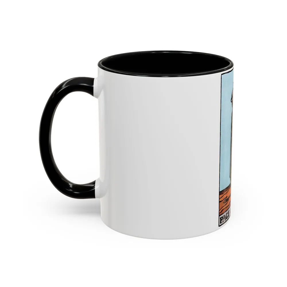 The Page of Wands (Tarot Card) Accent Coffee Mug-Go Mug Yourself