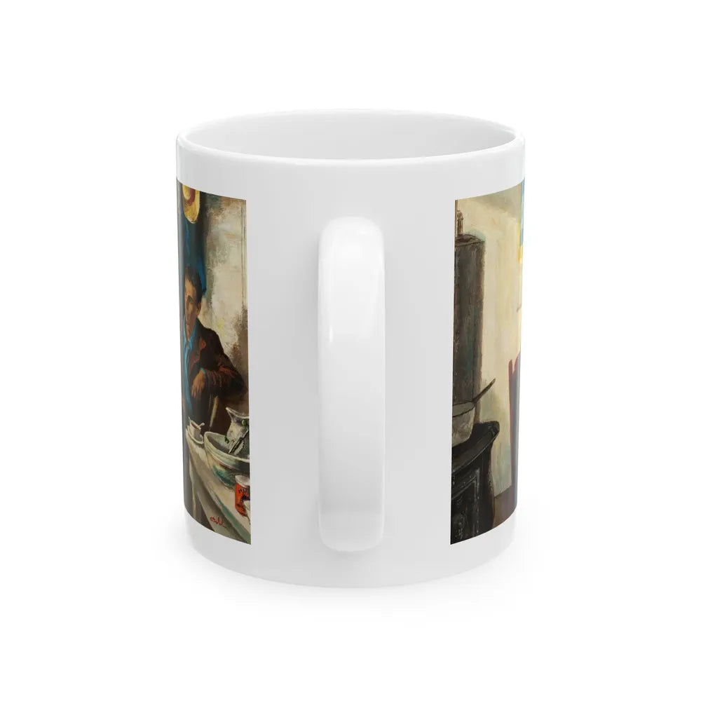 Crowfoot for Luck, Saturday Evening Post illustration - White Coffee Mug-Go Mug Yourself