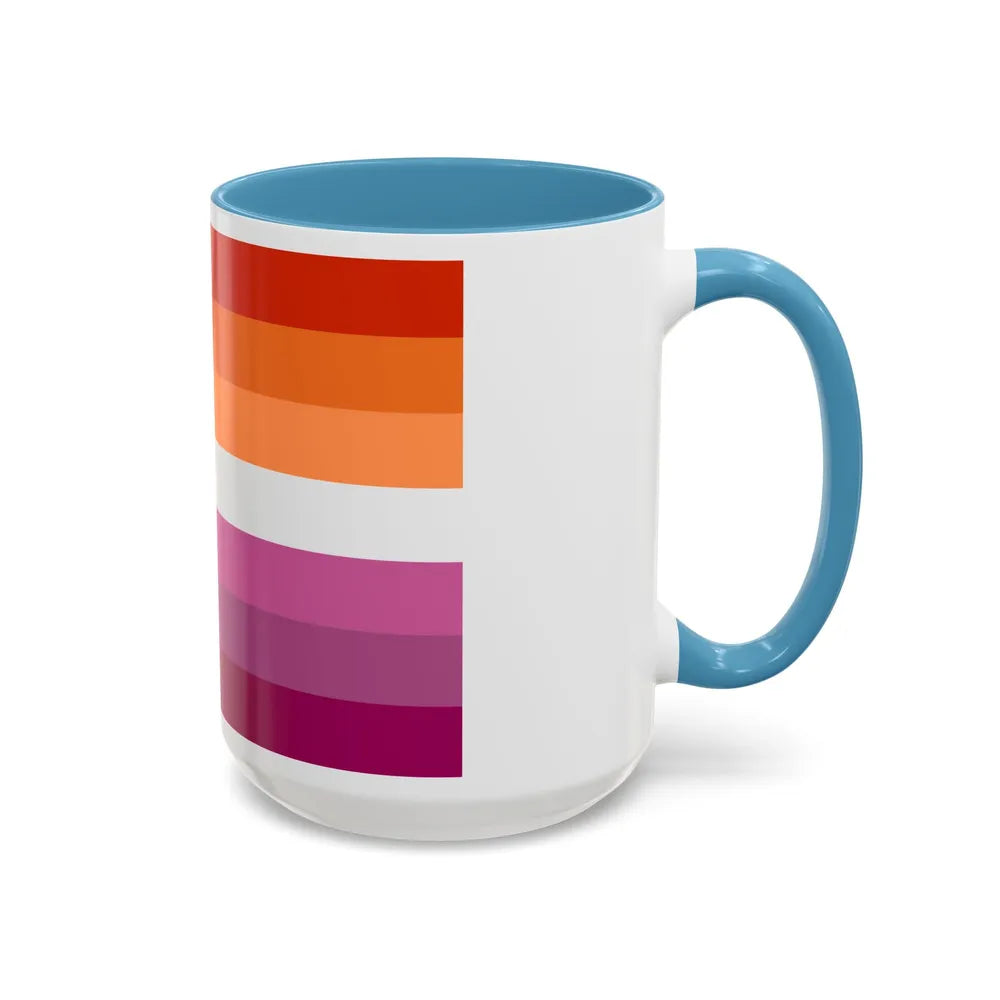 Lesbian 2 Pride Flag - Accent Coffee Mug-Go Mug Yourself