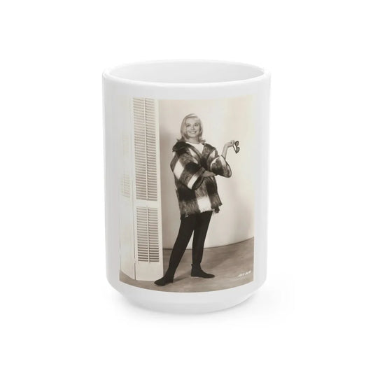 Leslie Parrish #208 (Vintage Female Icon) White Coffee Mug-15oz-Go Mug Yourself