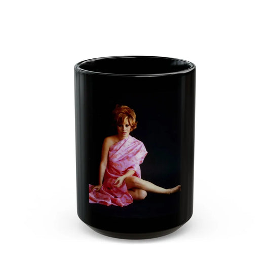 Jill St. John #196 (Vintage Female Icon) Black Coffee Mug-15oz-Go Mug Yourself