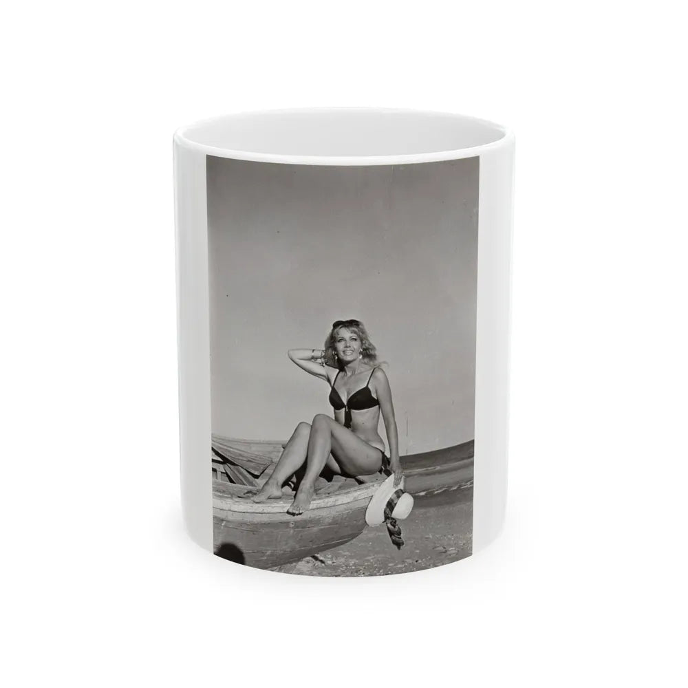 Ingrid Pitt #123 (Vintage Female Icon) White Coffee Mug-11oz-Go Mug Yourself