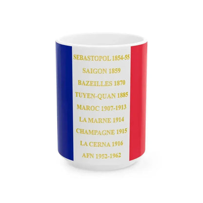 4e regiment dinfanterie coloniale - drapeau (France) White Coffee Mug 15oz - Go Mug Yourself
