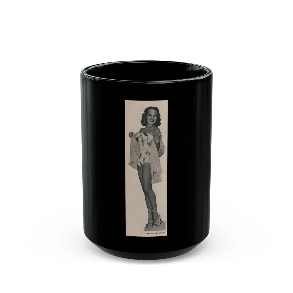 Terry Moore #537 - 63.4x9.5 Magazine Page Photo Clipping (Vintage Female Icon) Black Coffee Mug-15oz-Go Mug Yourself