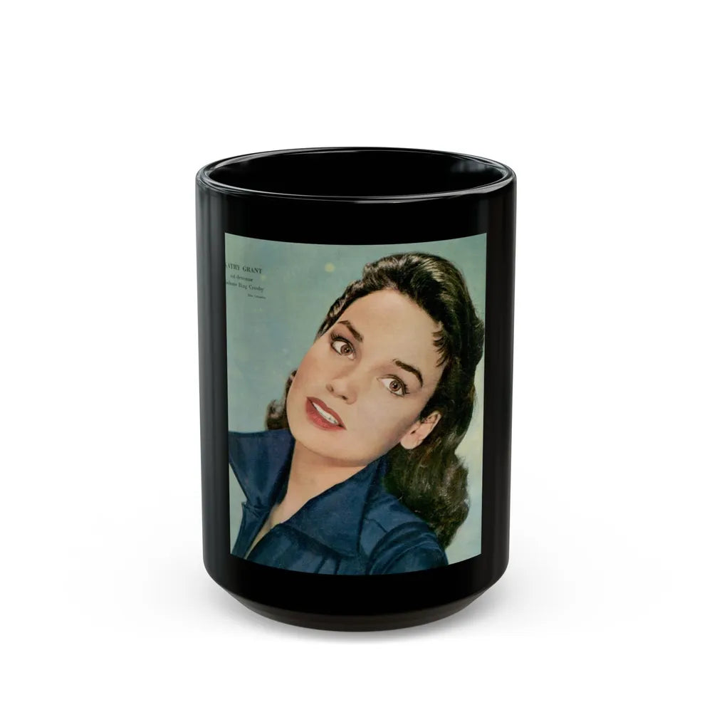 Kathryn Grant #63 (Vintage Female Icon) Black Coffee Mug-15oz-Go Mug Yourself