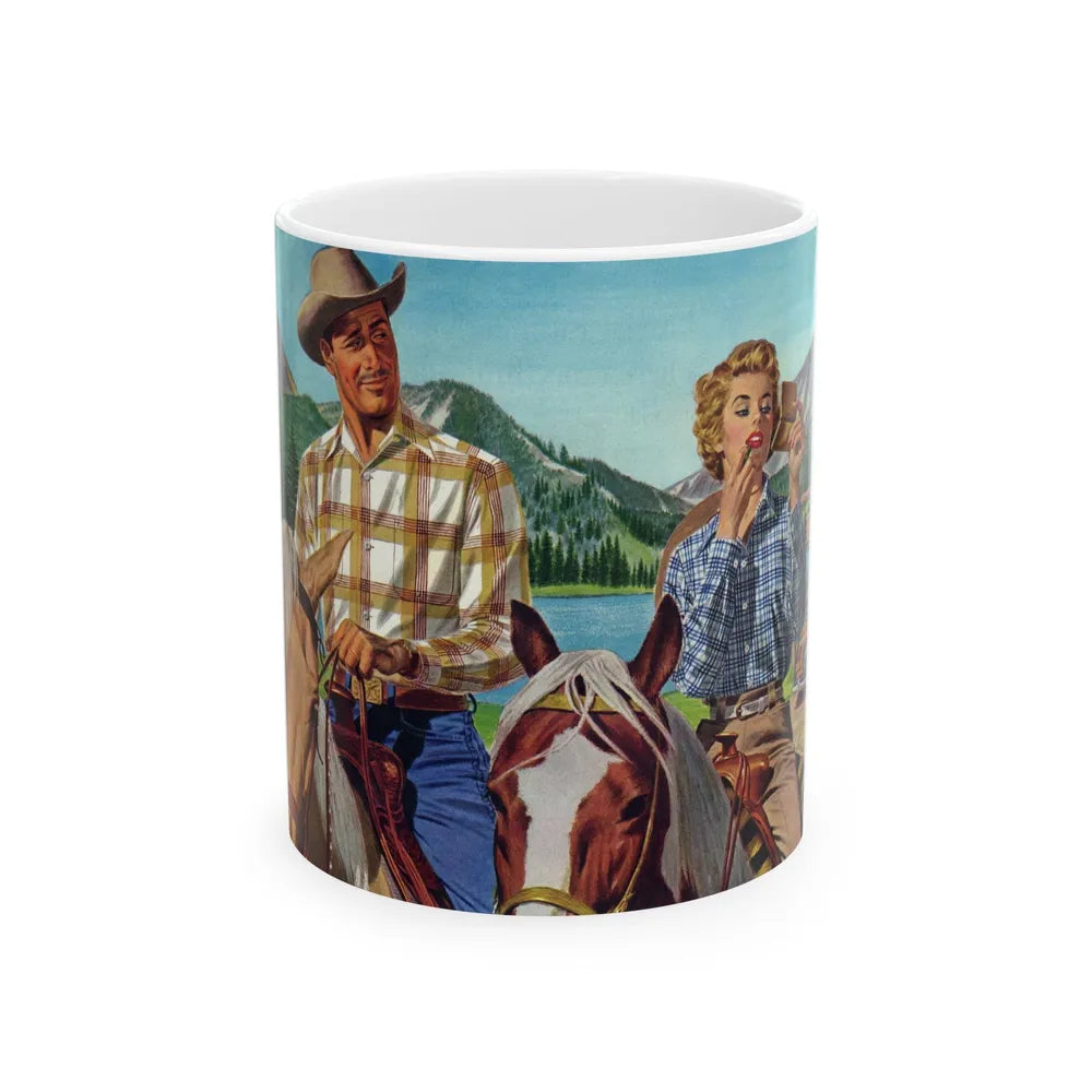 Dude Ranch, Arrow advertisement, 1954 - White Coffee Mug-11oz-Go Mug Yourself