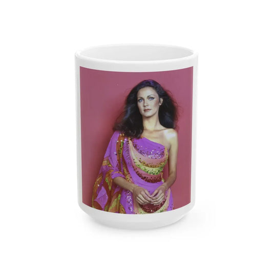 Lynda Carter #225 (Vintage Female Icon) White Coffee Mug-15oz-Go Mug Yourself