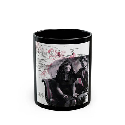 Double Engagement, Woman's Day, January 1947 - Black Coffee Mug-11oz-Go Mug Yourself