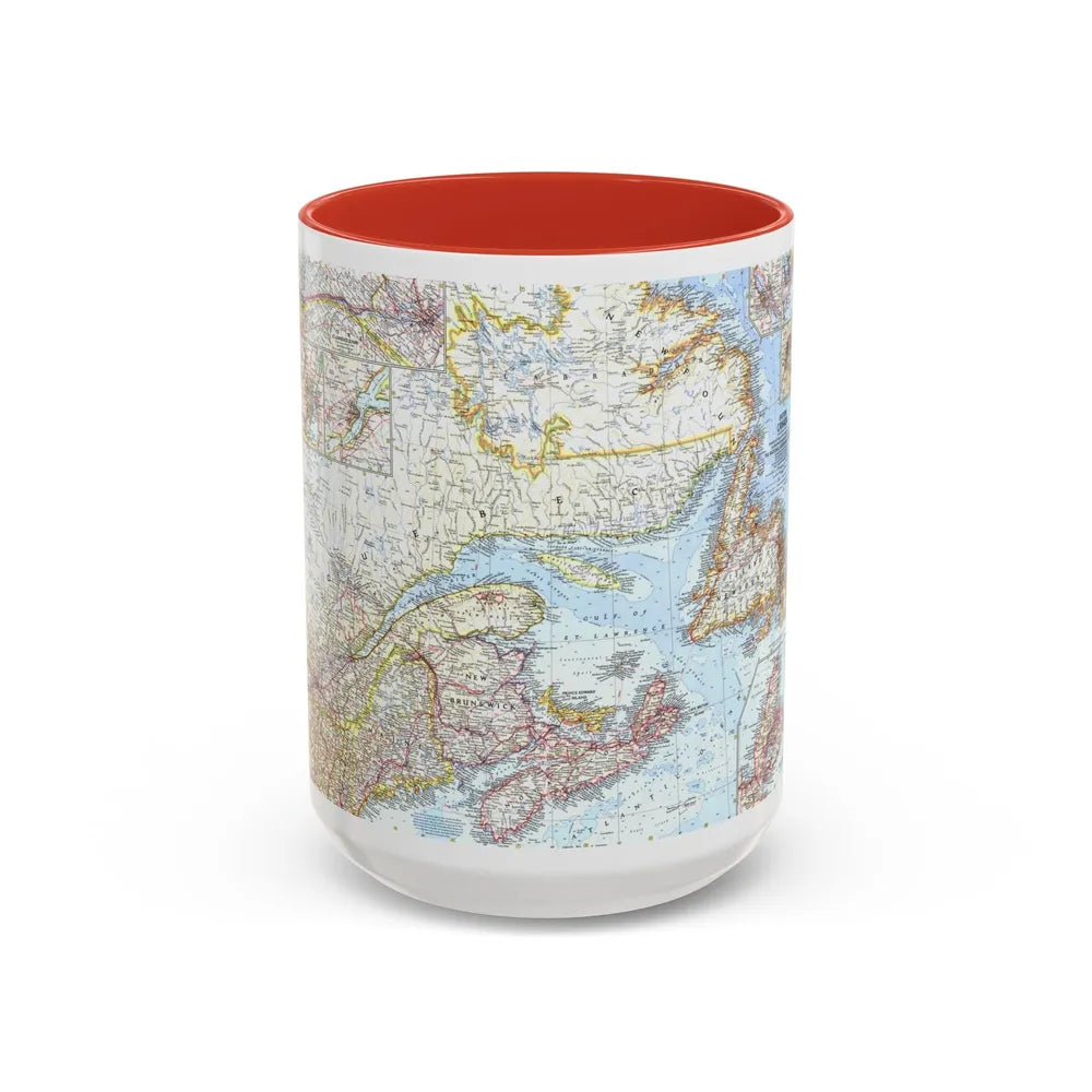 Canada - Eastern (1967) (Map) Accent Coffee Mug-15oz-Red-Go Mug Yourself