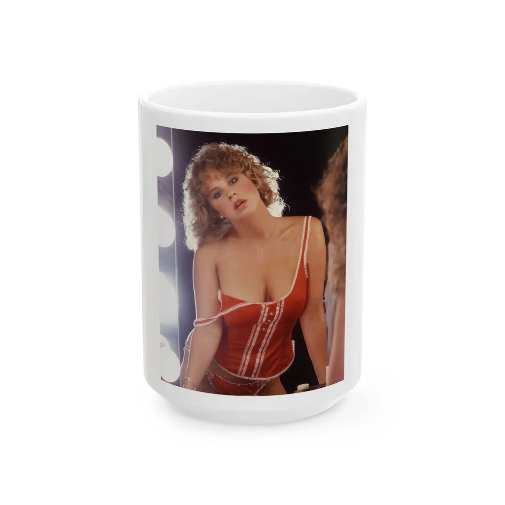 Linda Blair #265 - Partially Topless (Vintage Female Icon) White Coffee Mug-15oz-Go Mug Yourself