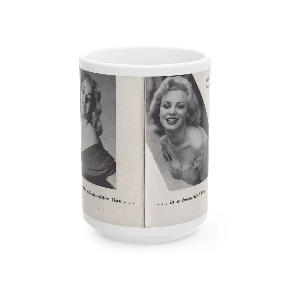 Norma Sykes #143 - 66 PHOTOGRAPHS OF Sabrina U.K. Pocket Mag. Pages 16 & 17 (Vintage Female Icon) White Coffee Mug-15oz-Go Mug Yourself