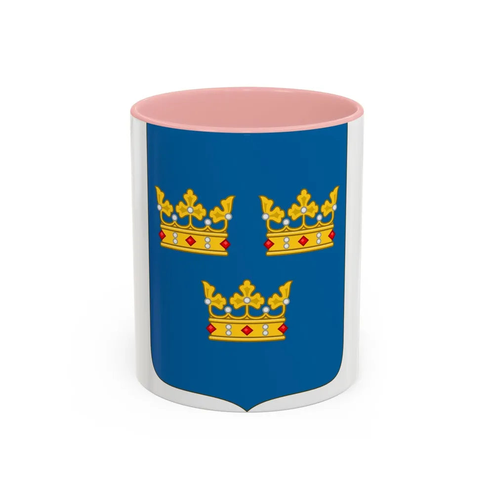 Shield of arms of Sweden - Accent Coffee Mug-11oz-Pink-Go Mug Yourself