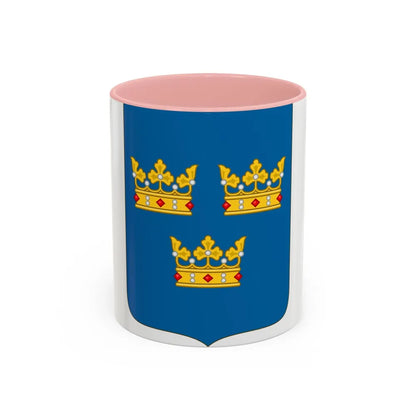 Shield of arms of Sweden - Accent Coffee Mug-11oz-Pink-Go Mug Yourself