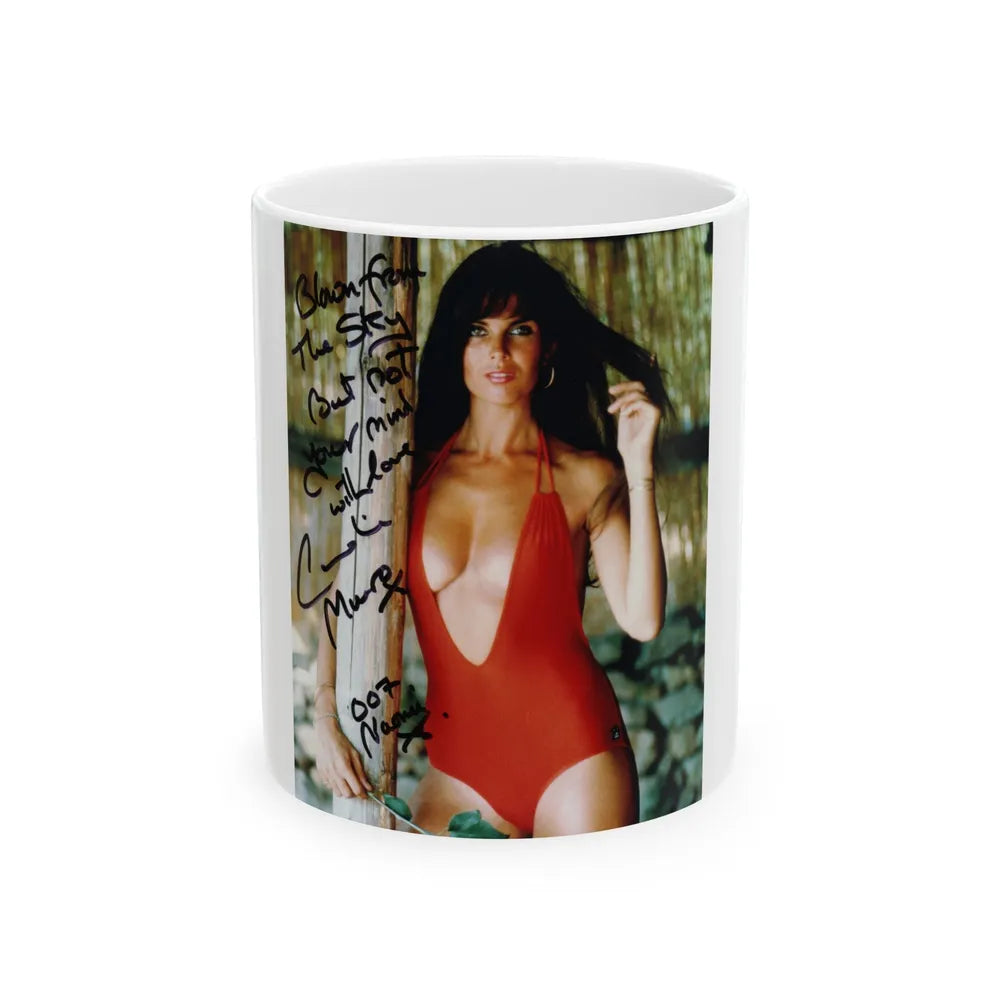 Caroline Munro #66 (Vintage Female Icon) White Coffee Mug-11oz-Go Mug Yourself