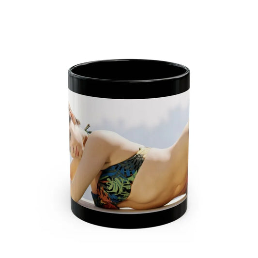 Yvonne Craig #175 - 8x10 Color 2-Piece Hawaiian Bikini Pin-Up Photo from 60's1 (Vintage Female Icon) Black Coffee Mug-11oz-Go Mug Yourself