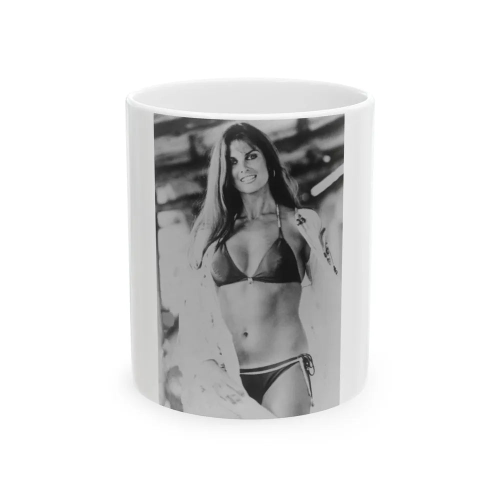 Caroline Munro #300 (Vintage Female Icon) White Coffee Mug-11oz-Go Mug Yourself