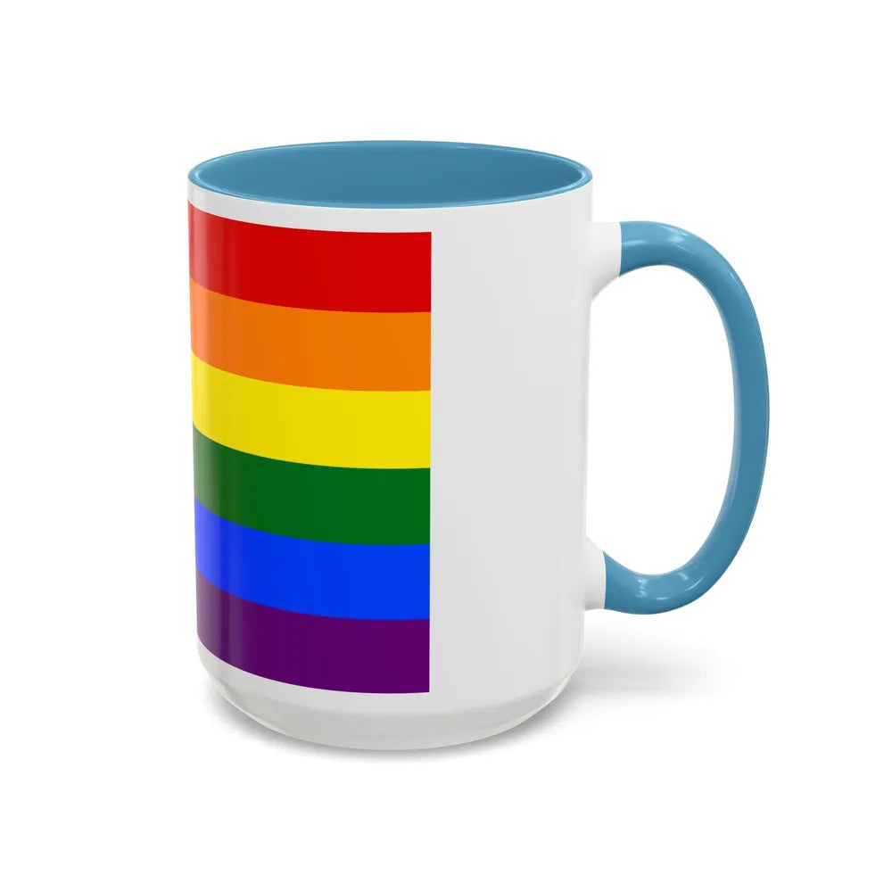 LGBTQ+ rainbow flag Quasar Progress Pride Flag - Accent Coffee Mug-Go Mug Yourself