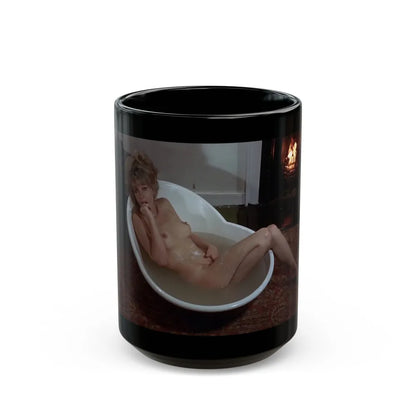 Ingrid Pitt #116 - Topless (Vintage Female Icon) Black Coffee Mug-15oz-Go Mug Yourself