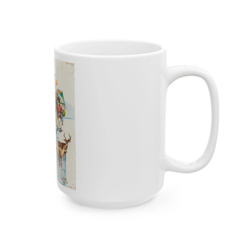 Camping Adventure Illustration - White Coffee Mug-Go Mug Yourself