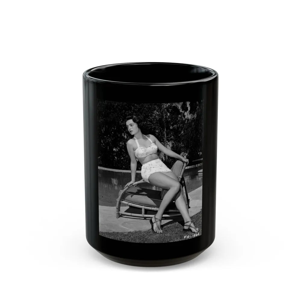 Faith Domergue #89 (Vintage Female Icon) Black Coffee Mug-15oz-Go Mug Yourself