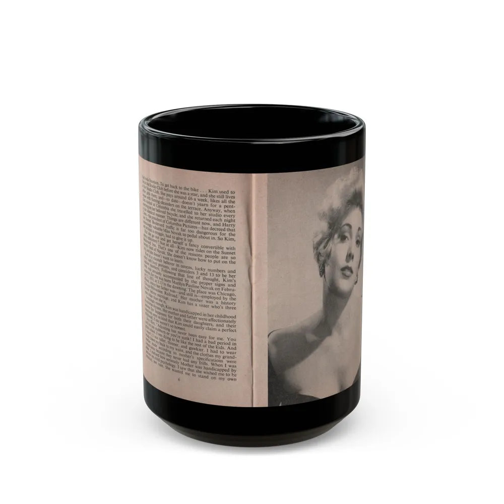 Kim Novak #142 - Scanned Mag. 66 Photos (Vintage Female Icon) Black Coffee Mug-15oz-Go Mug Yourself