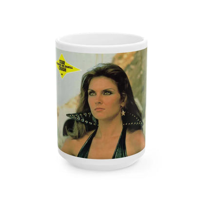 Caroline Munro #340 (Vintage Female Icon) White Coffee Mug-15oz-Go Mug Yourself