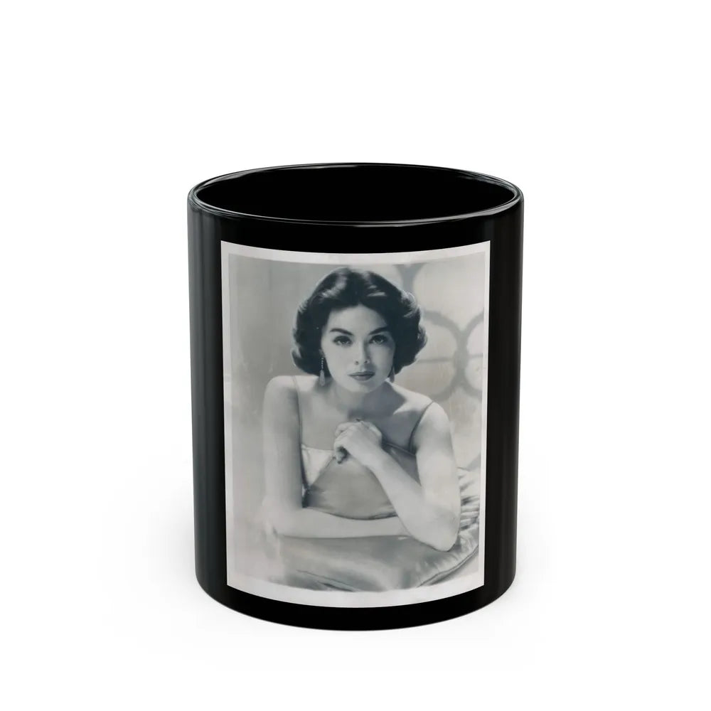 Barbara Rush #159 (Vintage Female Icon) Black Coffee Mug-11oz-Go Mug Yourself