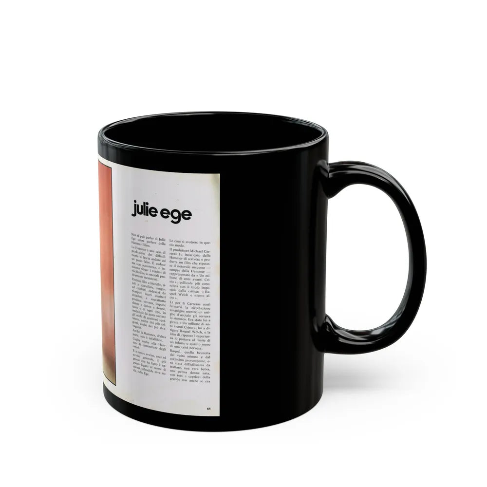 Julie Ege #210 (Vintage Female Icon) Black Coffee Mug-Go Mug Yourself