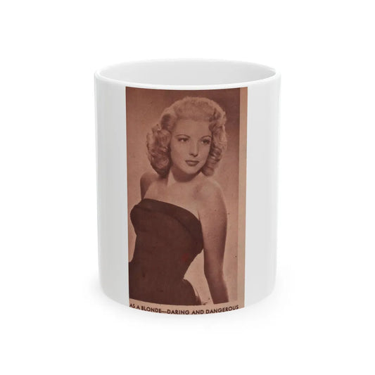 Cathy Downs #57 - Magazine Page Photo Clipping (Vintage Female Icon) White Coffee Mug-11oz-Go Mug Yourself