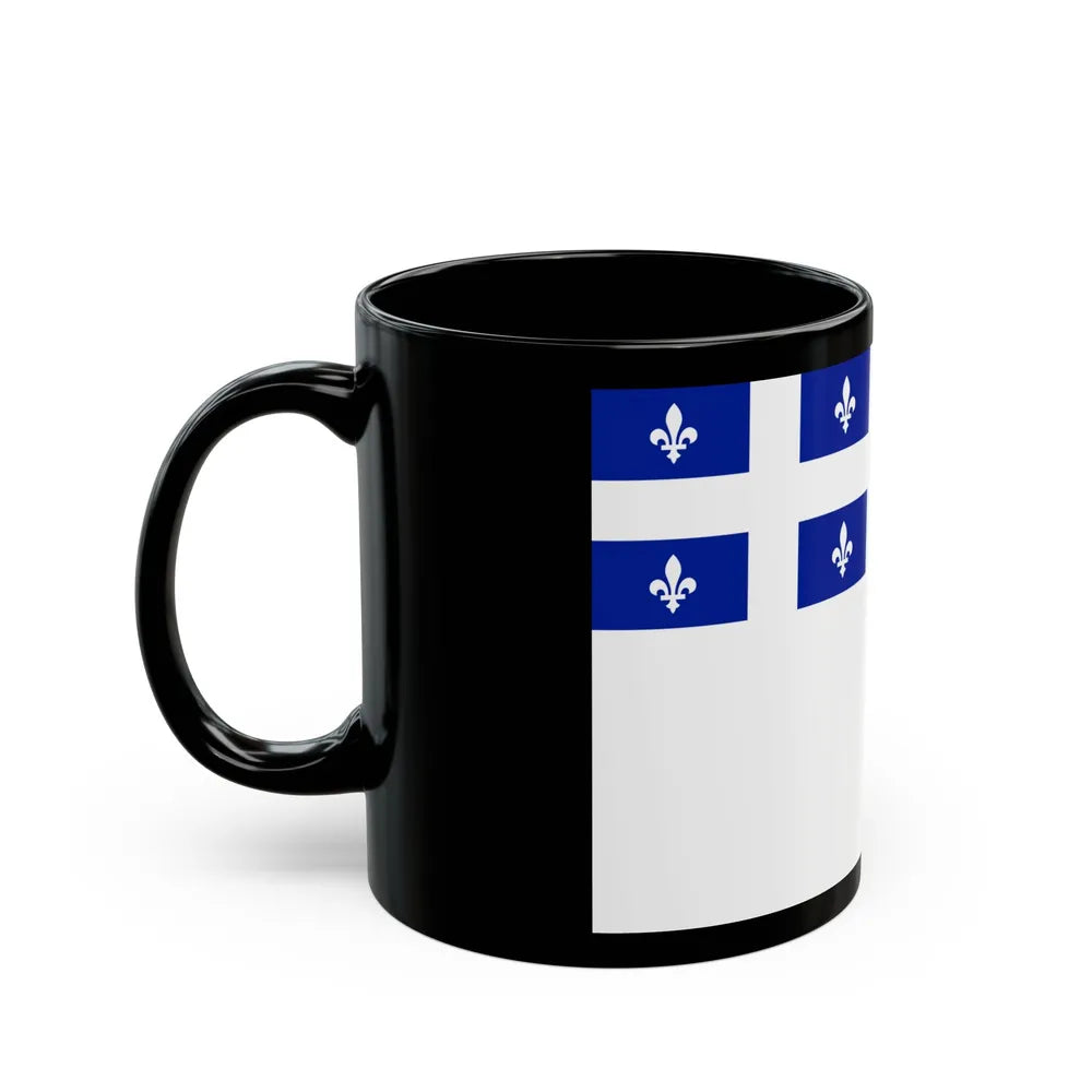 Flag of Quebec City 1967 to 1987 Canada - Black Coffee Mug-Go Mug Yourself