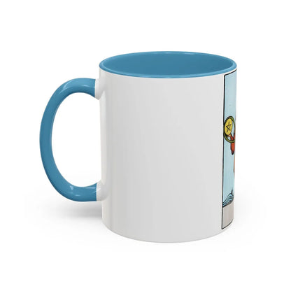 The 2 of Pentacles (Tarot Card) Accent Coffee Mug-Go Mug Yourself