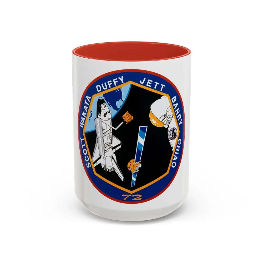 STS 72 (NASA) Accent Coffee Mug-15oz-Red-Go Mug Yourself