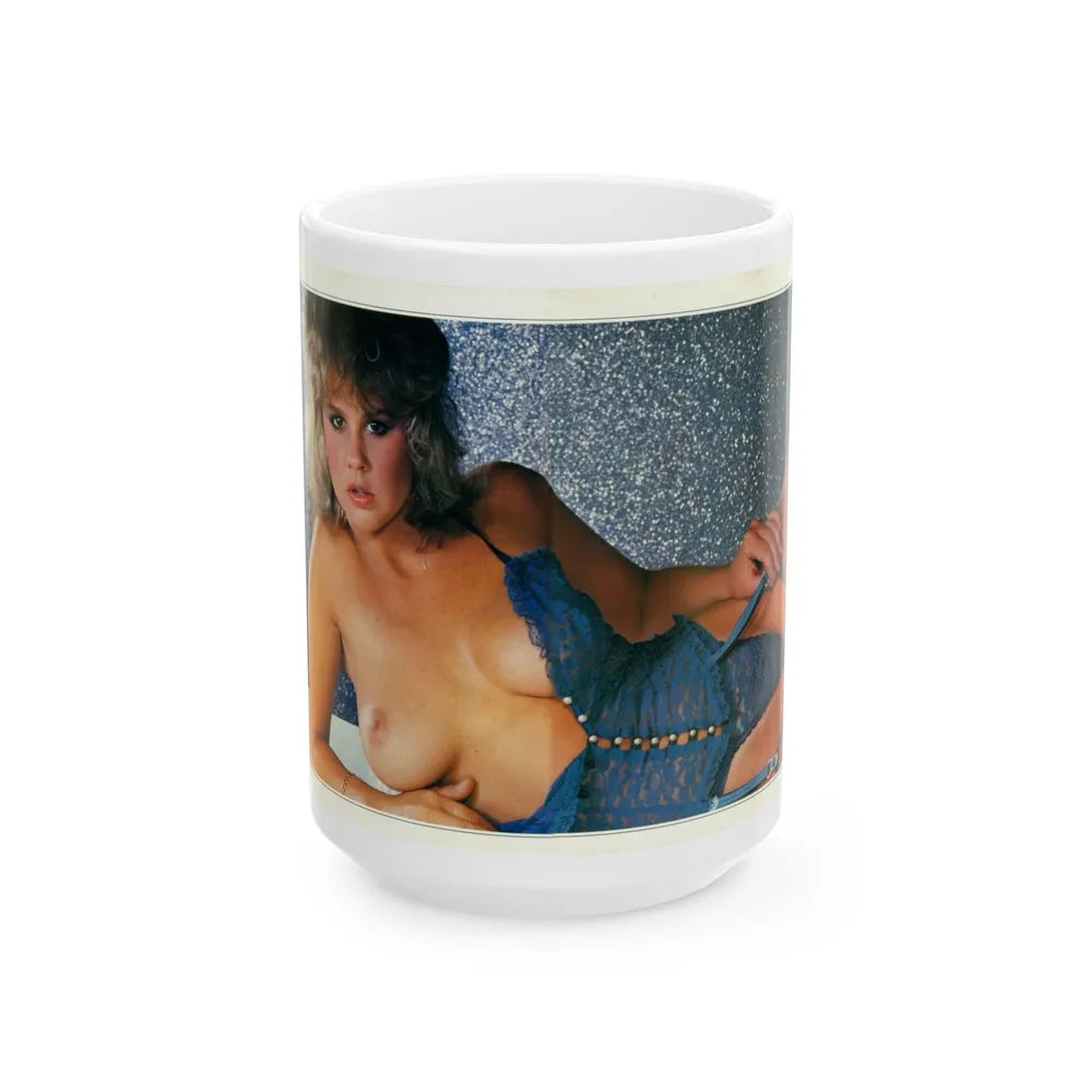 Linda Blair #228 - Partially Topless (Vintage Female Icon) White Coffee Mug-15oz-Go Mug Yourself