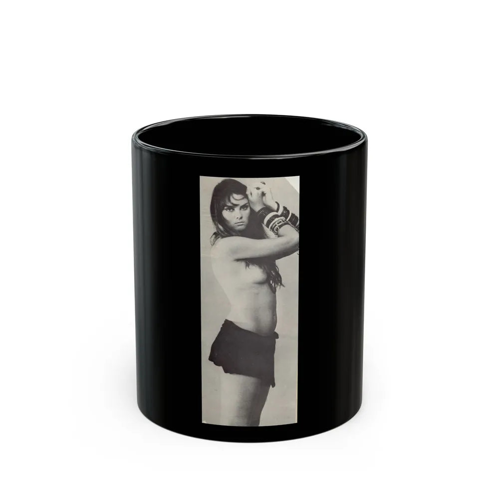 Caroline Munro #215 (Vintage Female Icon) Black Coffee Mug-11oz-Go Mug Yourself