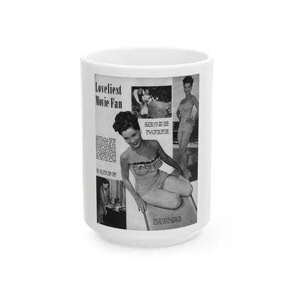 Debra Paget #445 - B&W Mag. Scan (Vintage Female Icon) White Coffee Mug-15oz-Go Mug Yourself