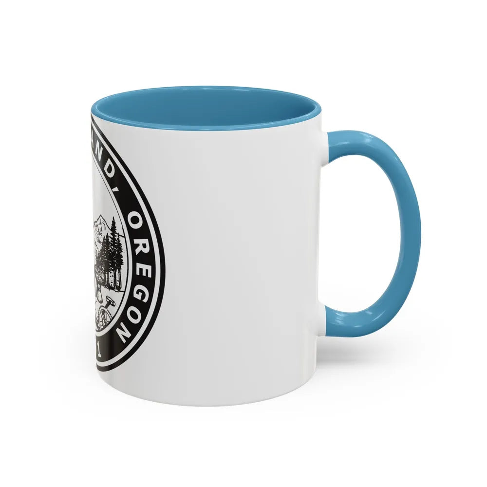 Seal of Portland Oregon - Accent Coffee Mug-Go Mug Yourself