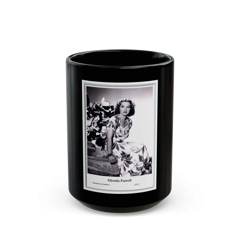 Glenda Farrell #51 (Vintage Female Icon) Black Coffee Mug-15oz-Go Mug Yourself