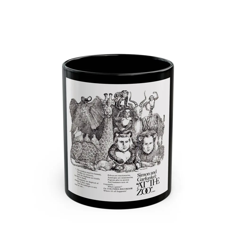 Simon and Garfunkel 1967 (Music Poster) Black Coffee Mug-11oz-Go Mug Yourself