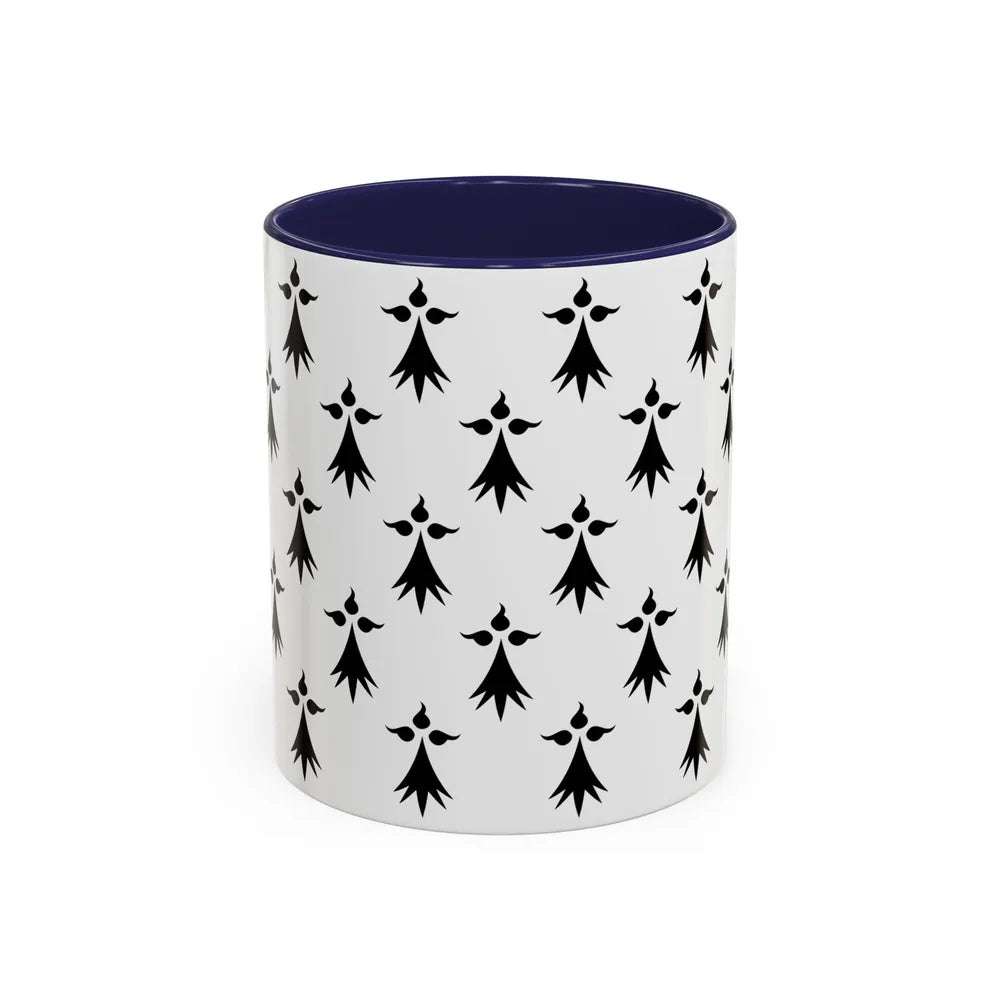 Flag of Bretagne3 France - Accent Coffee Mug-11oz-Navy-Go Mug Yourself