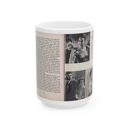 Terry Moore #446 - 66 PHOTOGRAPHS OF Terry MOORE U.K. Pocket Mag. Pages 22 & 23 (Vintage Female Icon) White Coffee Mug-15oz-Go Mug Yourself