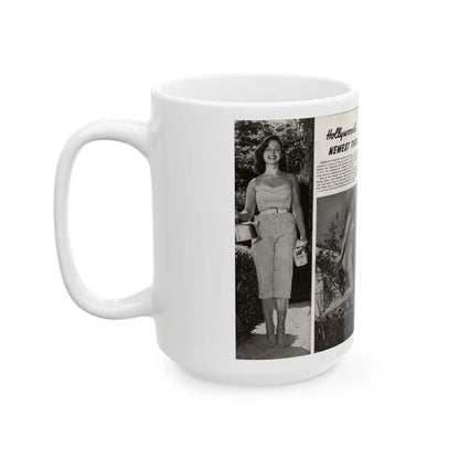 Greta Thyssen #16 - American Beauties Mag. '53 - 2 Pages with, 5 B&W Photos (Vintage Female Icon) White Coffee Mug-Go Mug Yourself