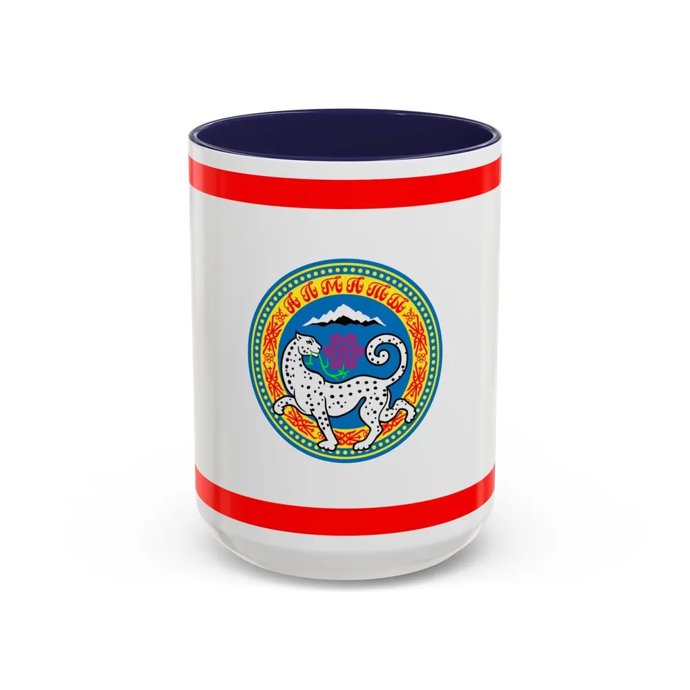 Flag of Almaty Kazakhstan - Accent Coffee Mug-15oz-Navy-Go Mug Yourself