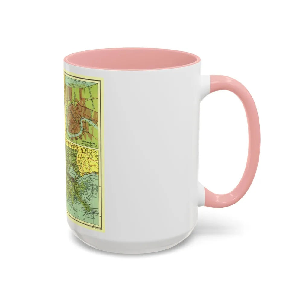 USA - Louisiana (1930) (Map) Accent Coffee Mug-Go Mug Yourself